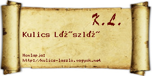 Kulics László névjegykártya
