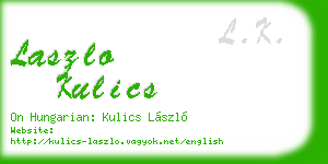 laszlo kulics business card