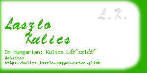 laszlo kulics business card